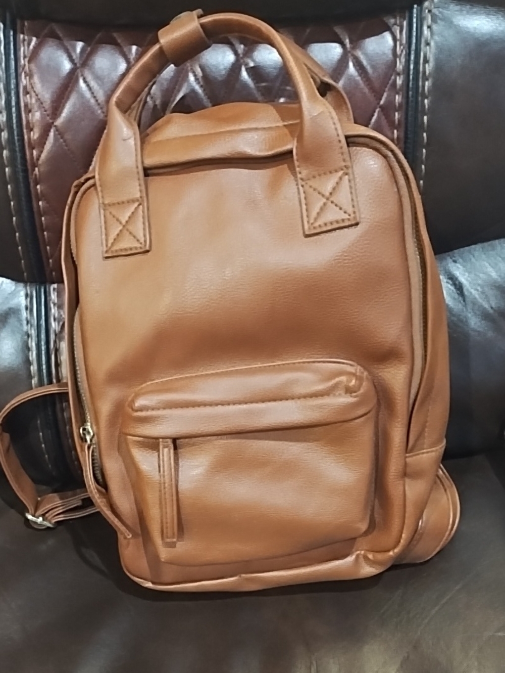 Unbranded Classic Brown Unisex  Backpack - Stylish Everyday Bag